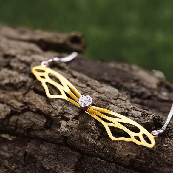 Artisan Handmade 925 Silver The Zepra Butterfly Wing Necklace - Picture 7 of 8